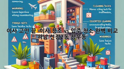 이사 고민 끝! 🏡 이사 청소 vs 입주 청소 완벽 비교 (하남, 신장2동, 창우동) ✨